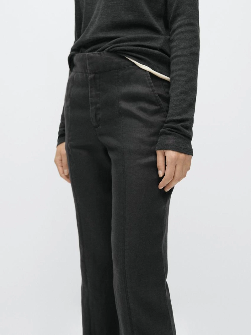 100% льняные брюки прямого кроя