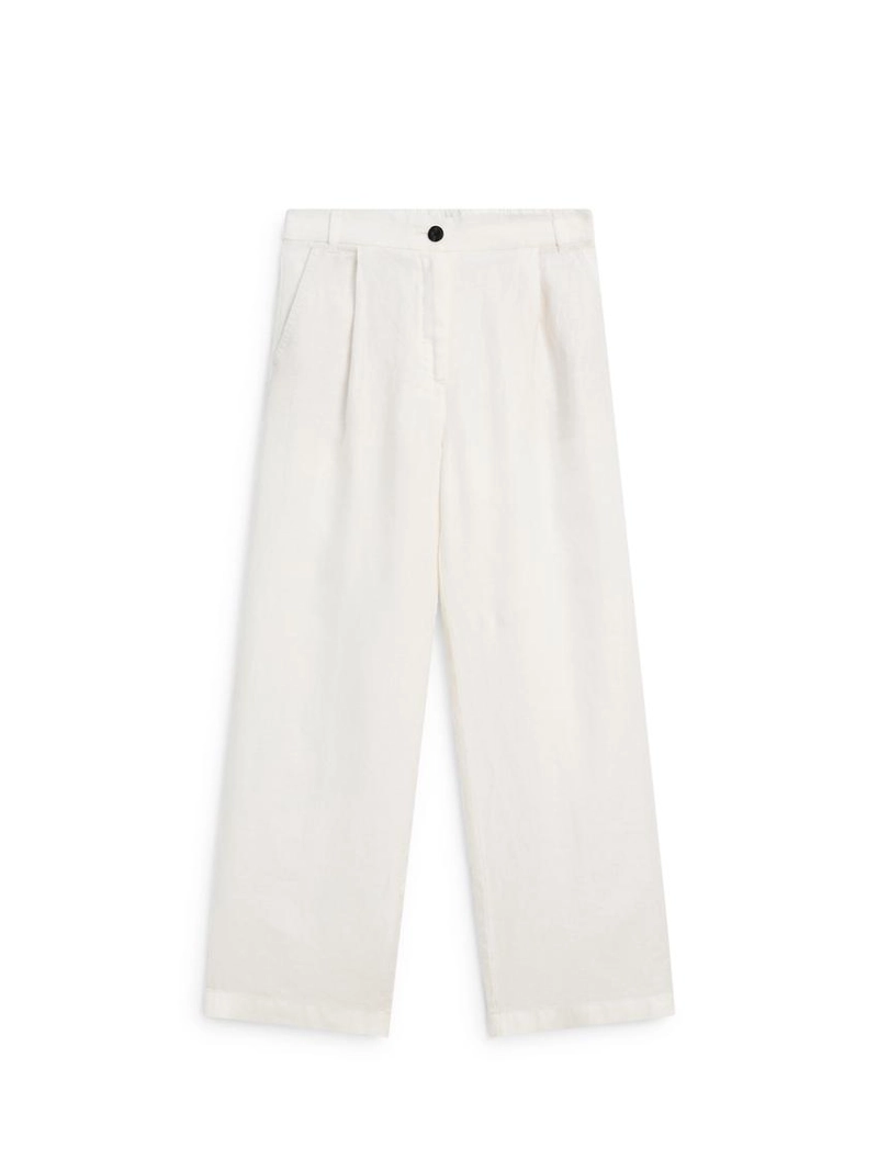 100% льняные широкие брюки с эластичным поясом