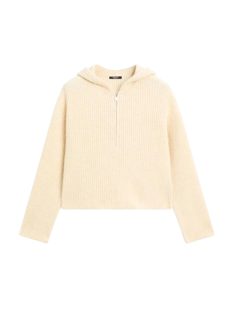 Трикотажный свитер из шерстяной смеси с деталями капюшона