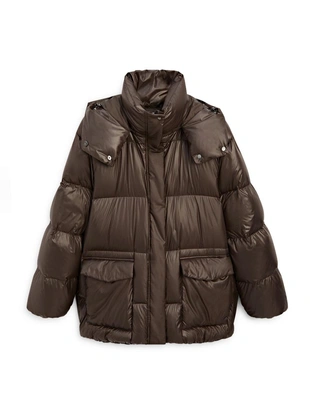 Глянцевый пуховик- Заказать в России