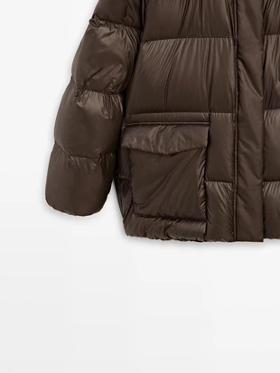 Глянцевый пуховик- Заказать в России