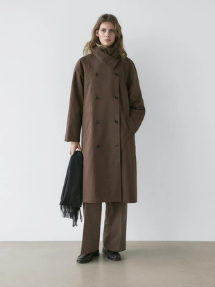 Пальто с высоким воротником- Заказать в России