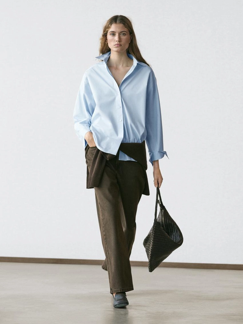 Рубашка с рукавами реглан из поплина