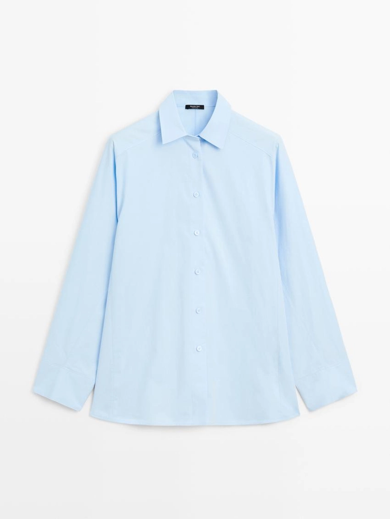 Рубашка с рукавами реглан из поплина