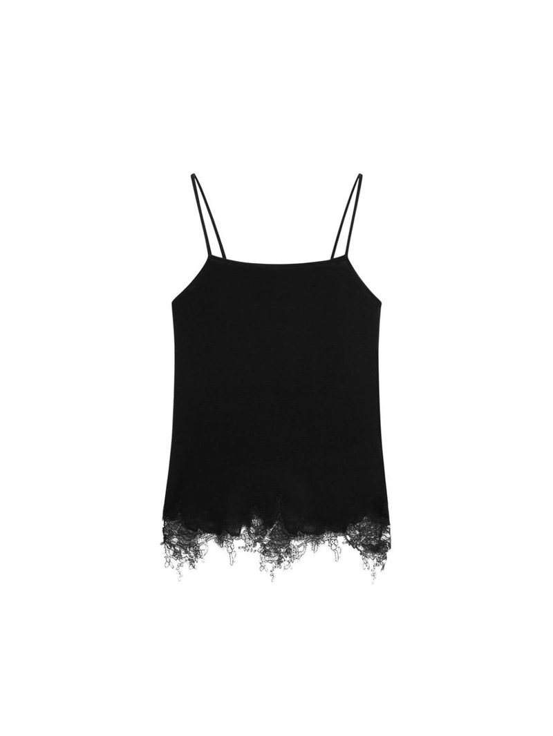 Топ бесплечный с кружевными деталями