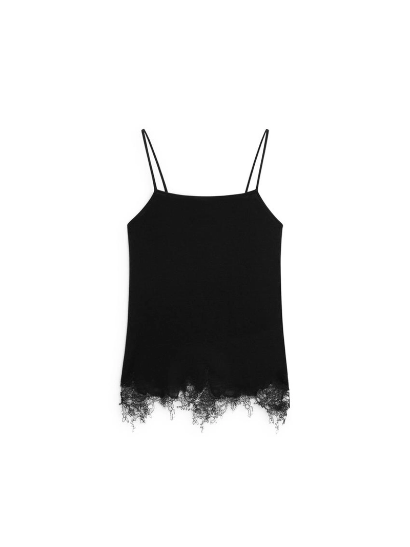 Топ бесплечный с кружевными деталями