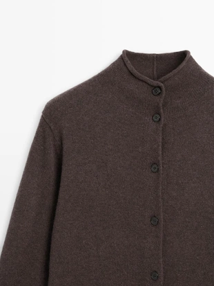 Кардиган из шерсти с высоким воротником- Заказать в России