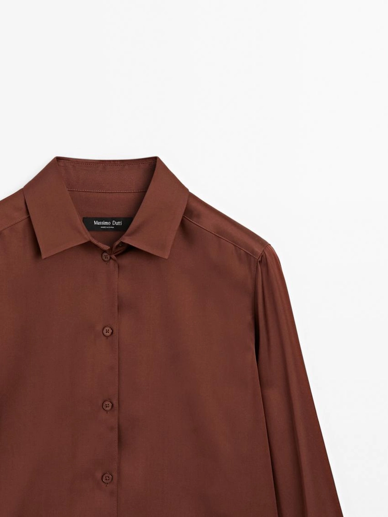 Рубашка из шелка с планкой