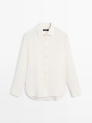 Рубашка свободного кроя с воротником- Заказать в России
