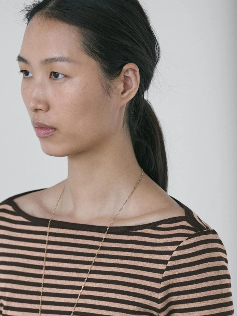 Полосатая футболка с длинным рукавом из хлопка