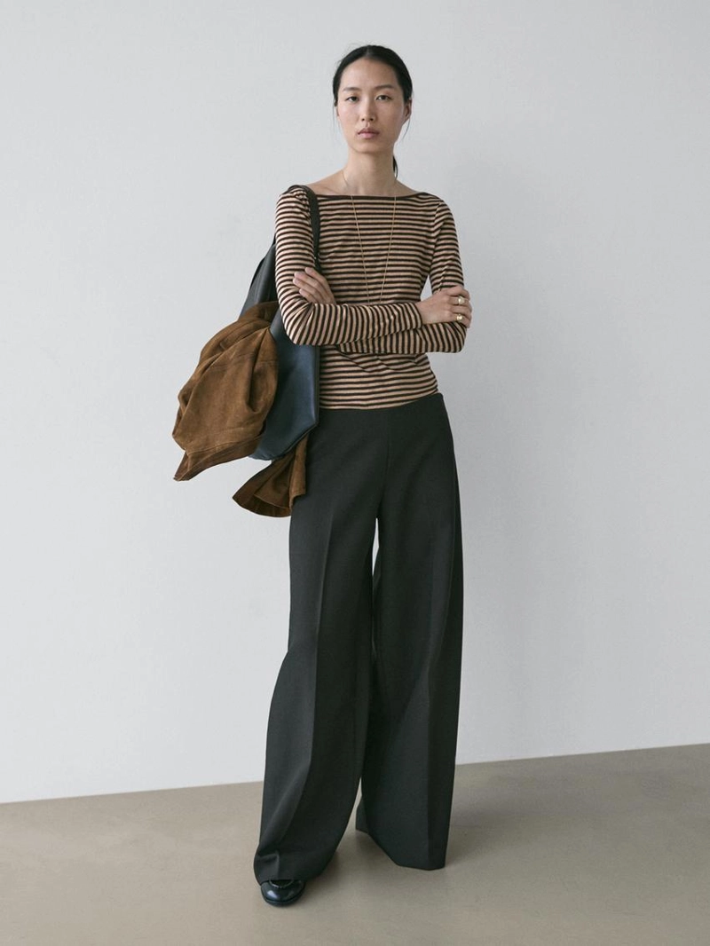 Полосатая футболка с длинным рукавом из хлопка