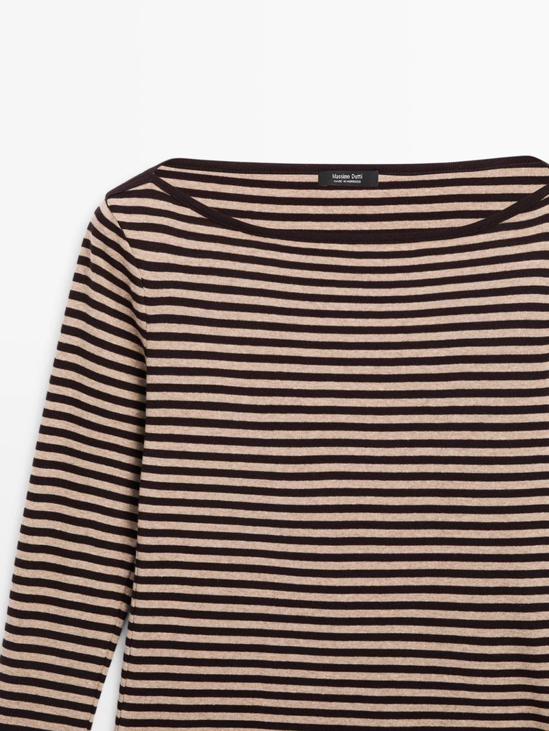 Полосатая футболка с длинным рукавом из хлопка