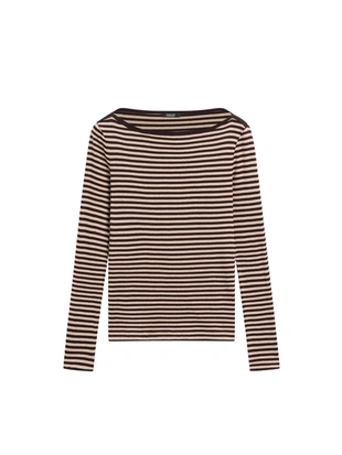 Полосатая футболка с длинным рукавом из хлопка- Заказать в России