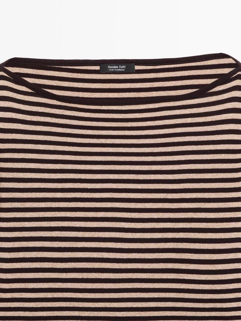 Полосатая футболка с длинным рукавом из хлопка