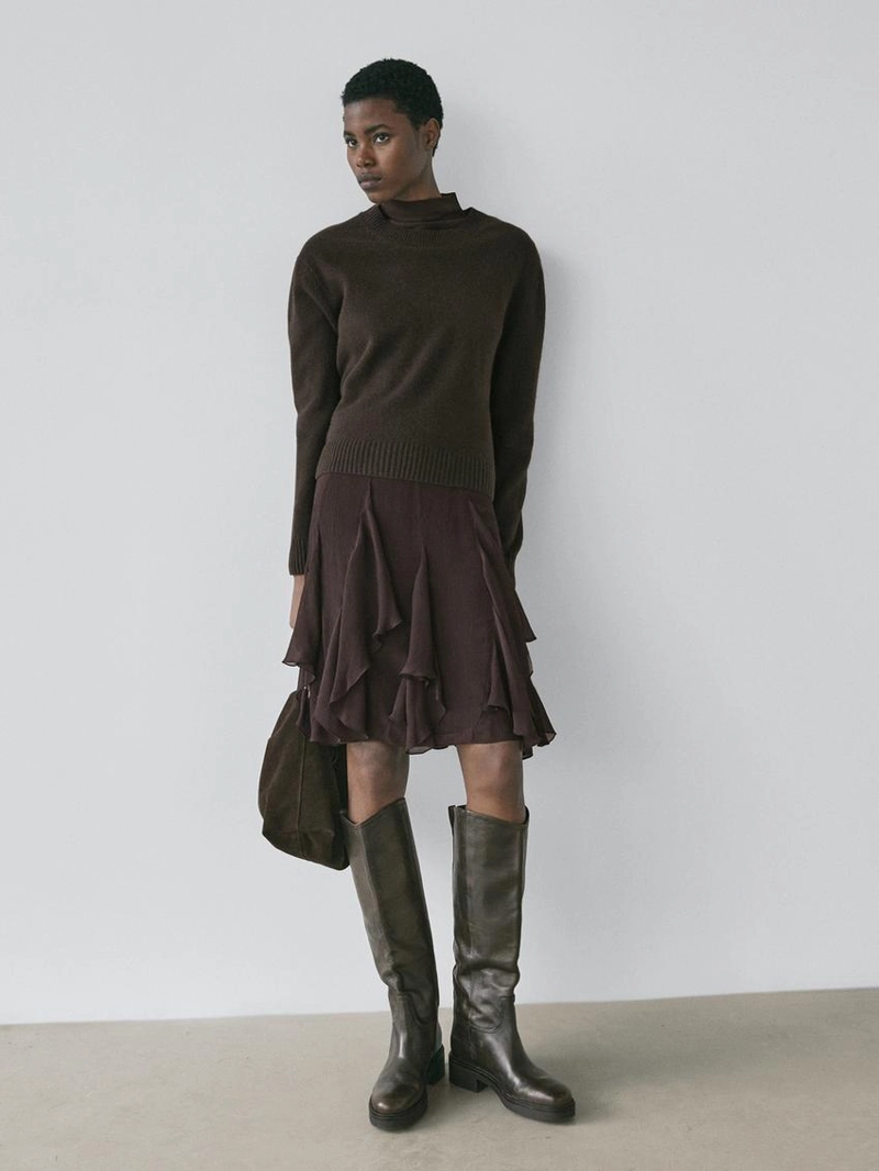 Асимметричная юбка с оборками