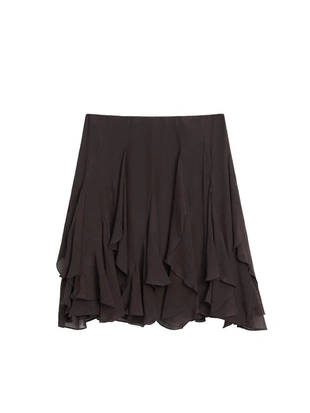 Асимметричная юбка с оборками- Заказать в России