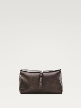 Кожаная косметичка для путешествий из нубука- Заказать в России