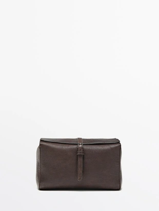 Кожаная косметичка для путешествий из нубука- Заказать в России