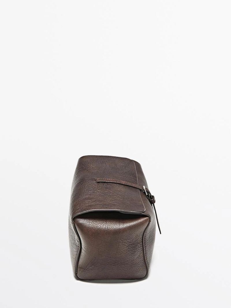 Кожаная косметичка для путешествий из нубука