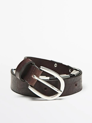 Ремень с металлическими аппликациями- Заказать в России