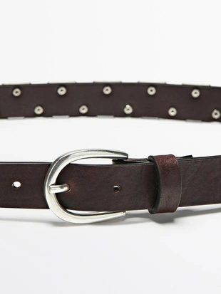 Ремень с металлическими аппликациями- Заказать в России