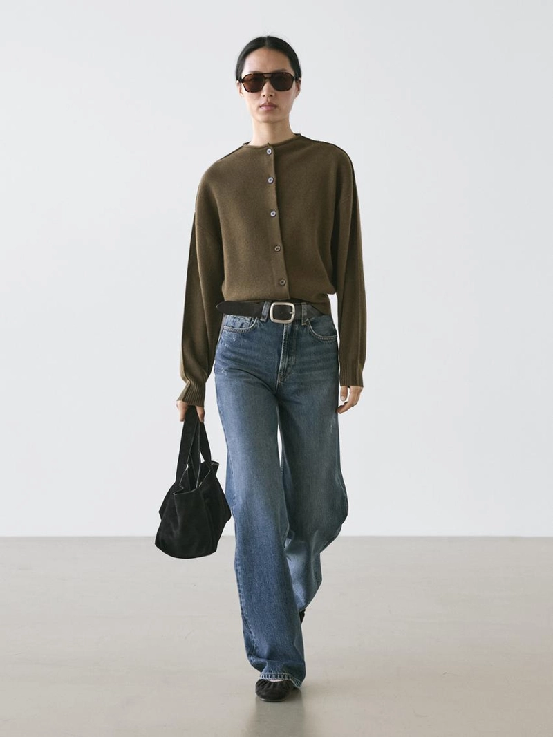 Кардиган из шерстяной смеси с деталями швов