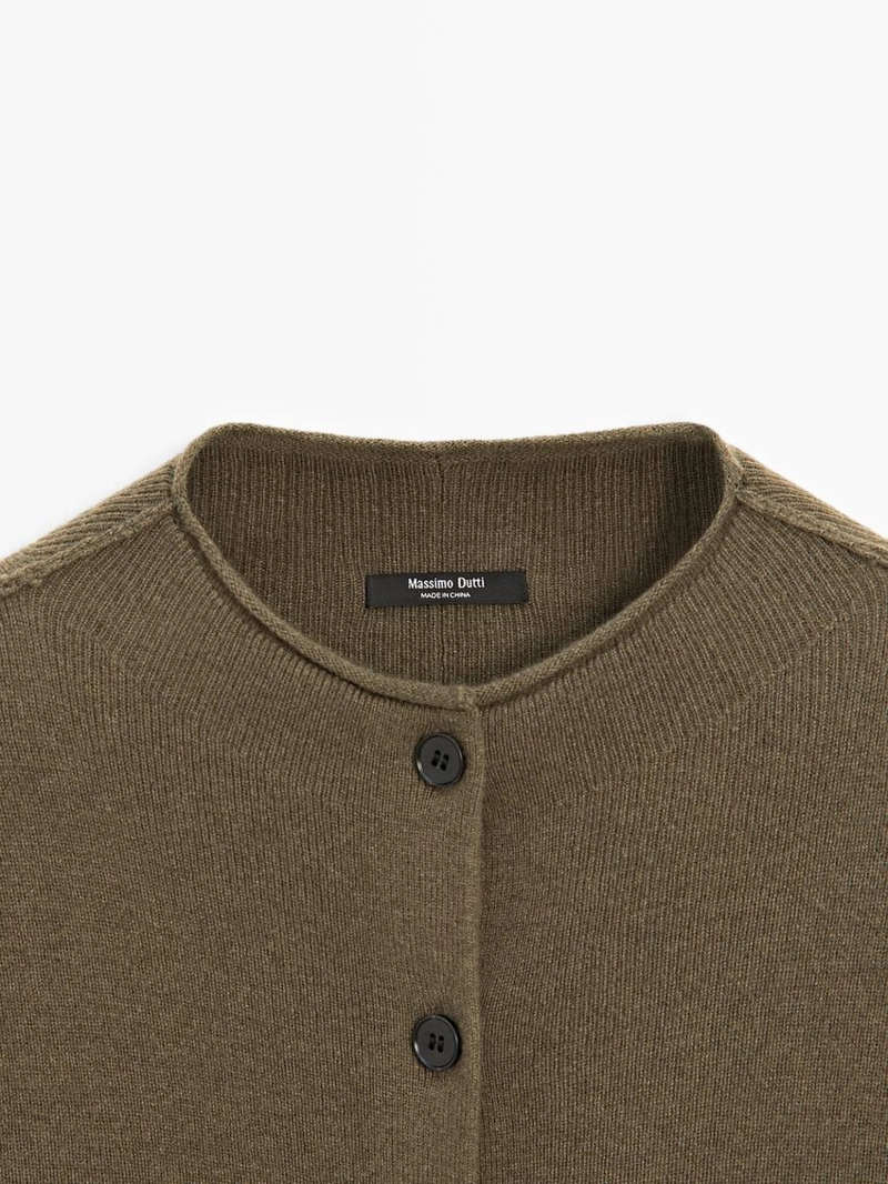 Кардиган из шерстяной смеси с деталями швов