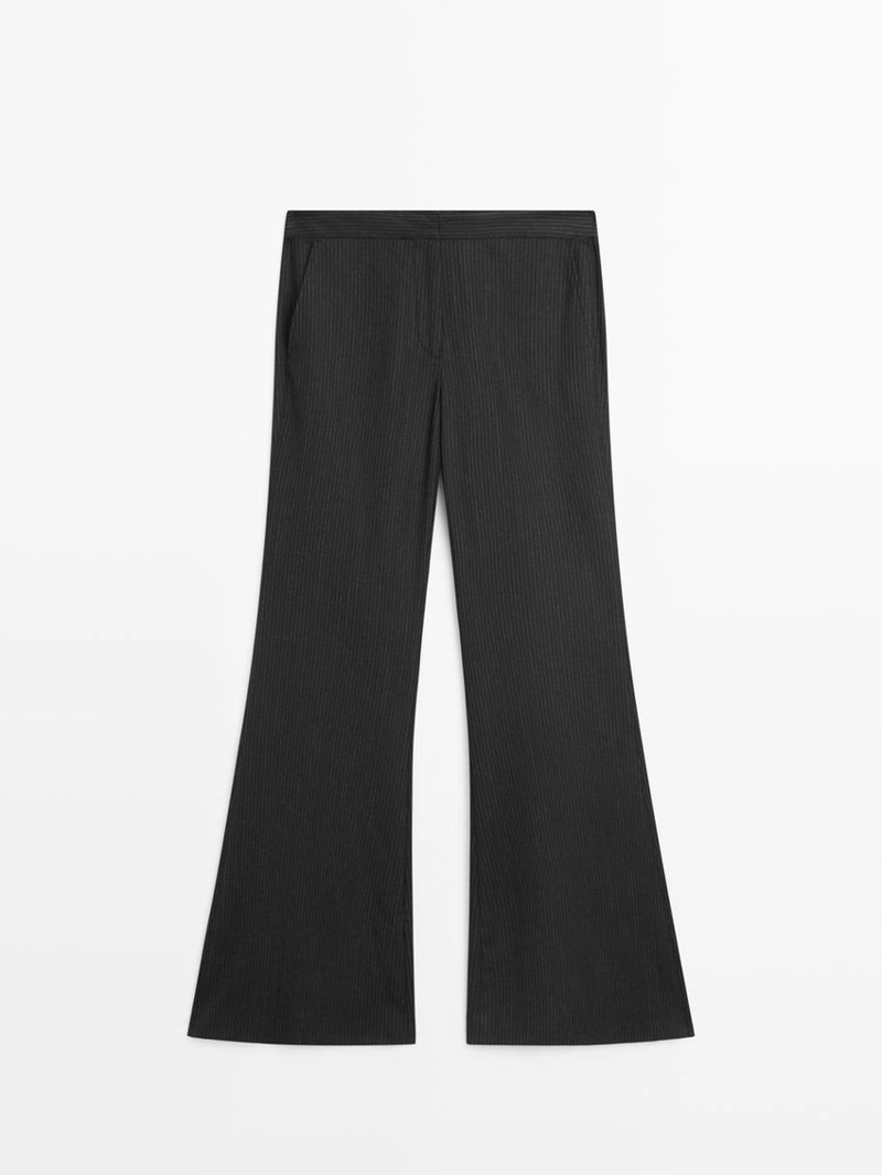 Брюки с зауженными штанинами в полоску