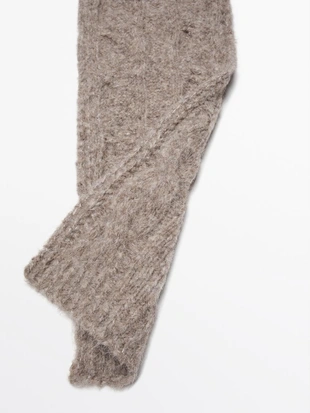 BEIGE|6344/655 - Massimo Dutti Шарф из альпаки с крупным вязанием