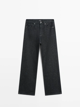 Джинсы с высокой посадкой и широкими штанинами- Заказать в России