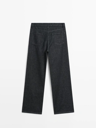 Джинсы с высокой посадкой и широкими штанинами- Заказать в России