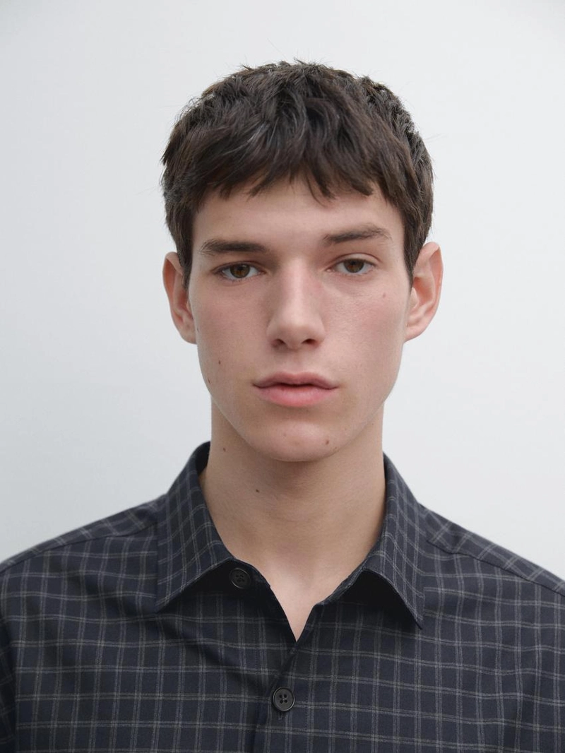 Рубашка в клетку свободного кроя