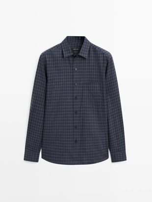 Рубашка в клетку свободного кроя- Заказать в России