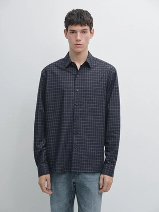 Рубашка в клетку свободного кроя- Заказать в России