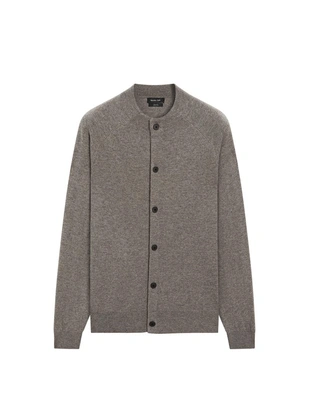 Кардиган с высоким воротником из вязаного трикотажа из шерсти- Заказать в России