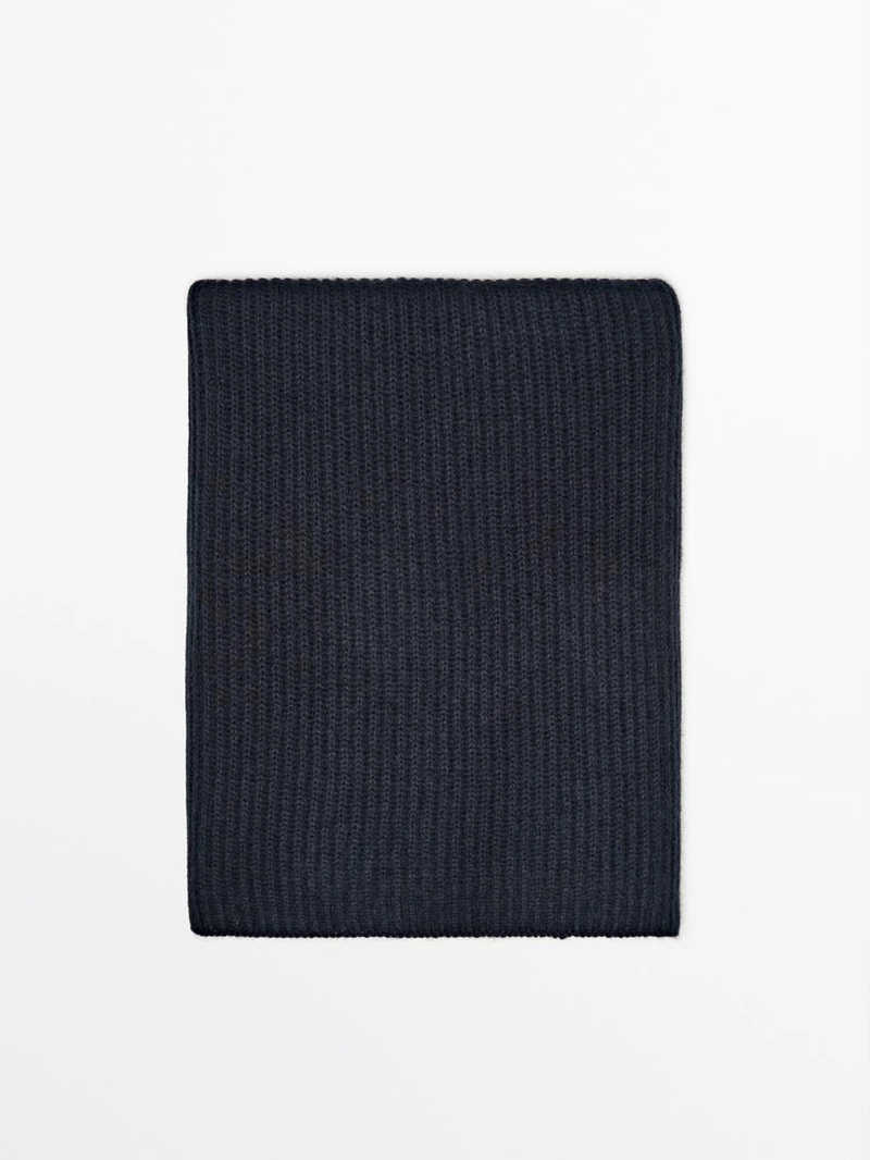 Шарф из 100% кашемира с ребристой фактурой