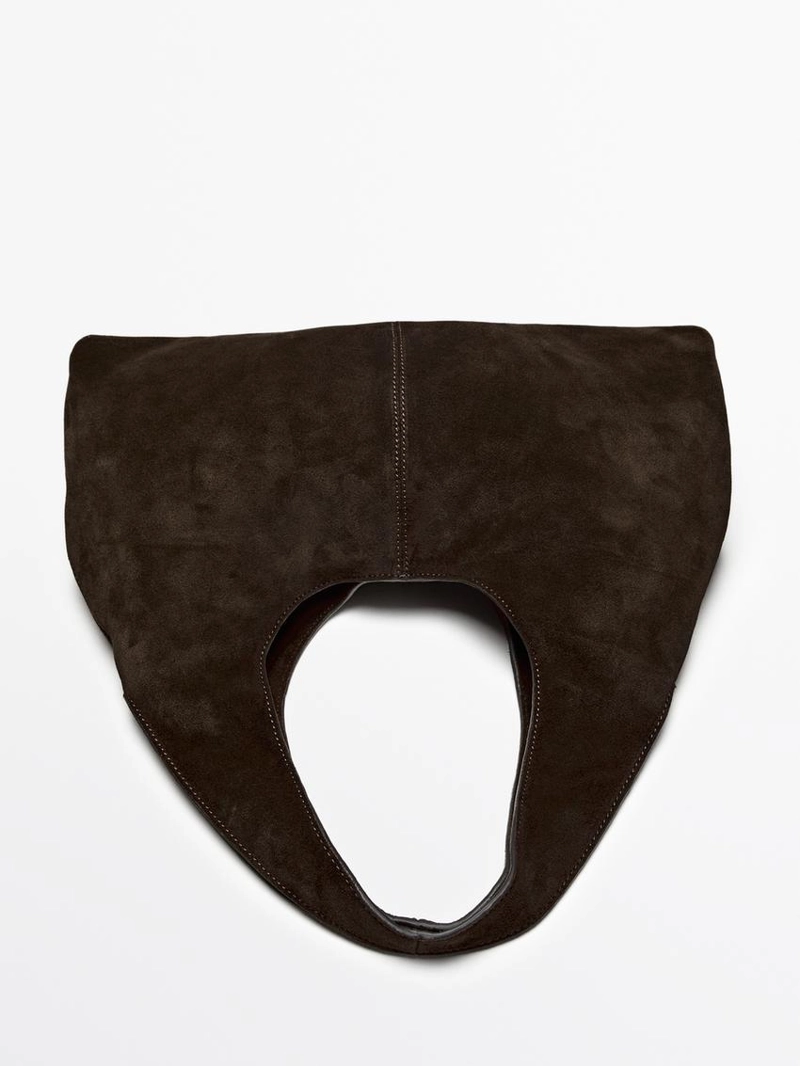 Сумка среднего размера из разделенной кожи