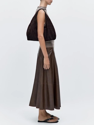 Сумка среднего размера из разделенной кожи- Заказать в России