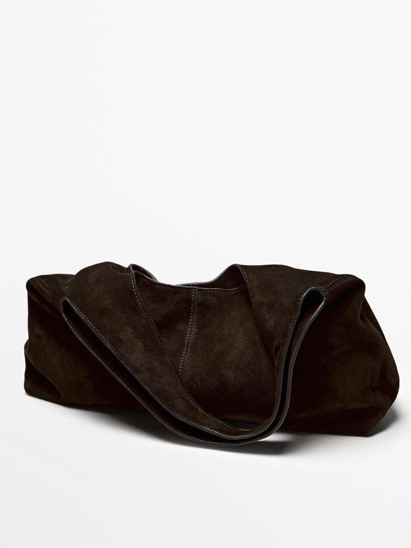 Сумка среднего размера из разделенной кожи