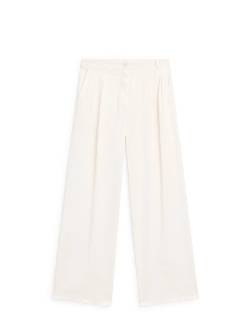 Брюки с широкими брючинами и двойными стрелками