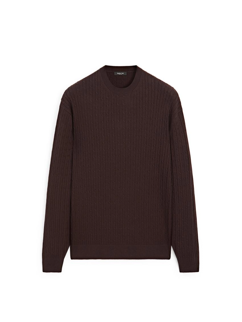 Свитер с косами из хлопкового микса