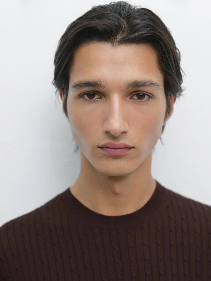 Свитер с косами из хлопкового микса