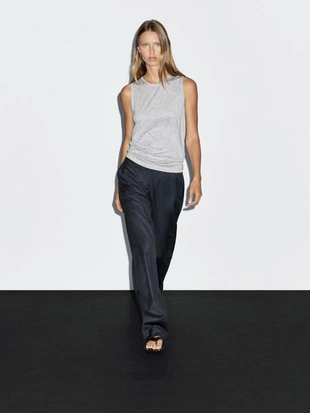 GREY | 6203/110/802 - Massimo Dutti Майка без рукавов с круглым вырезом