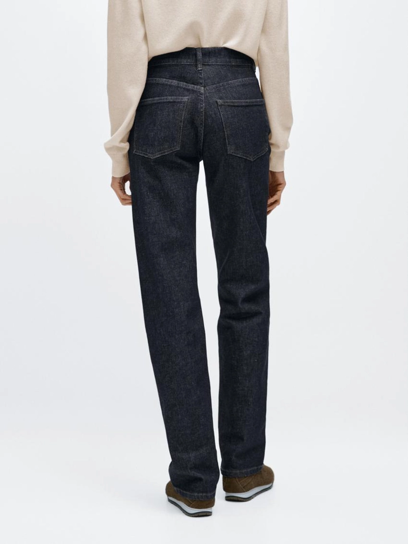 Джинсы комфорт с высокой посадкой и прямыми штанинами