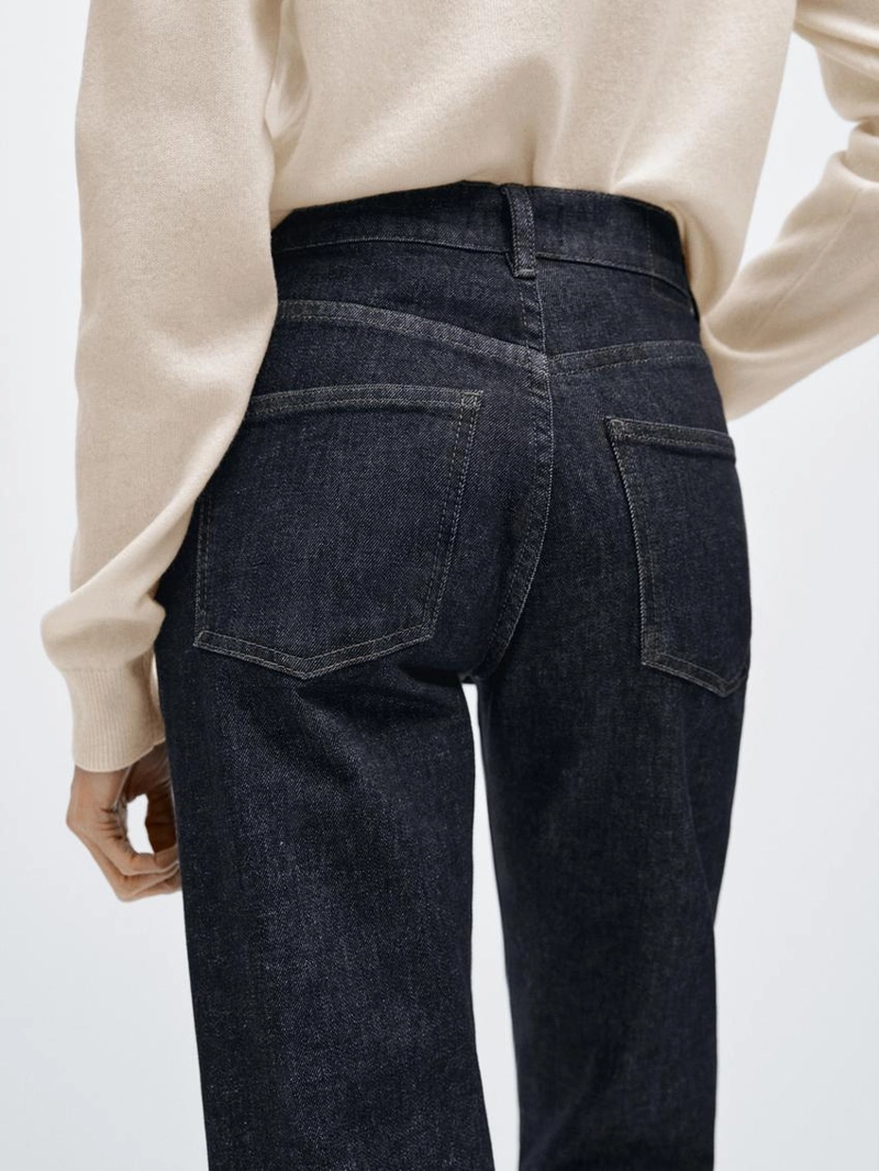 Джинсы комфорт с высокой посадкой и прямыми штанинами