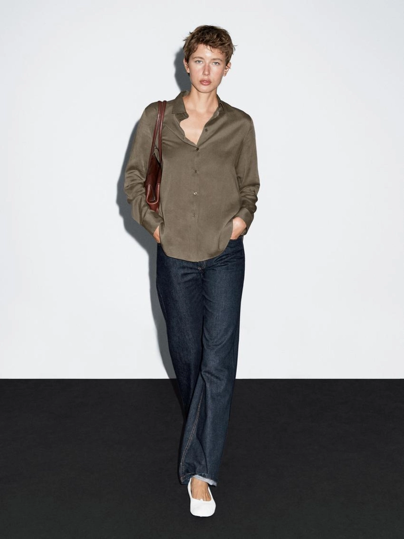 Рубашка с летящим воротничком