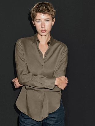 Купить Massimo Dutti Рубашка с летящим воротничком