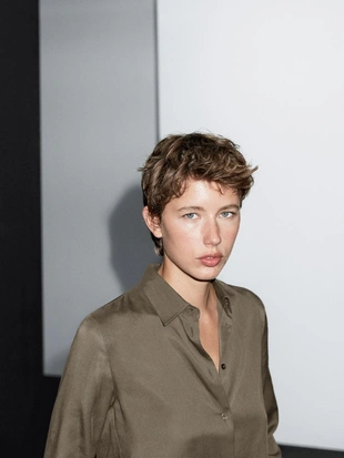 MOLE BROWN|5153/953 - Massimo Dutti Рубашка с летящим воротничком