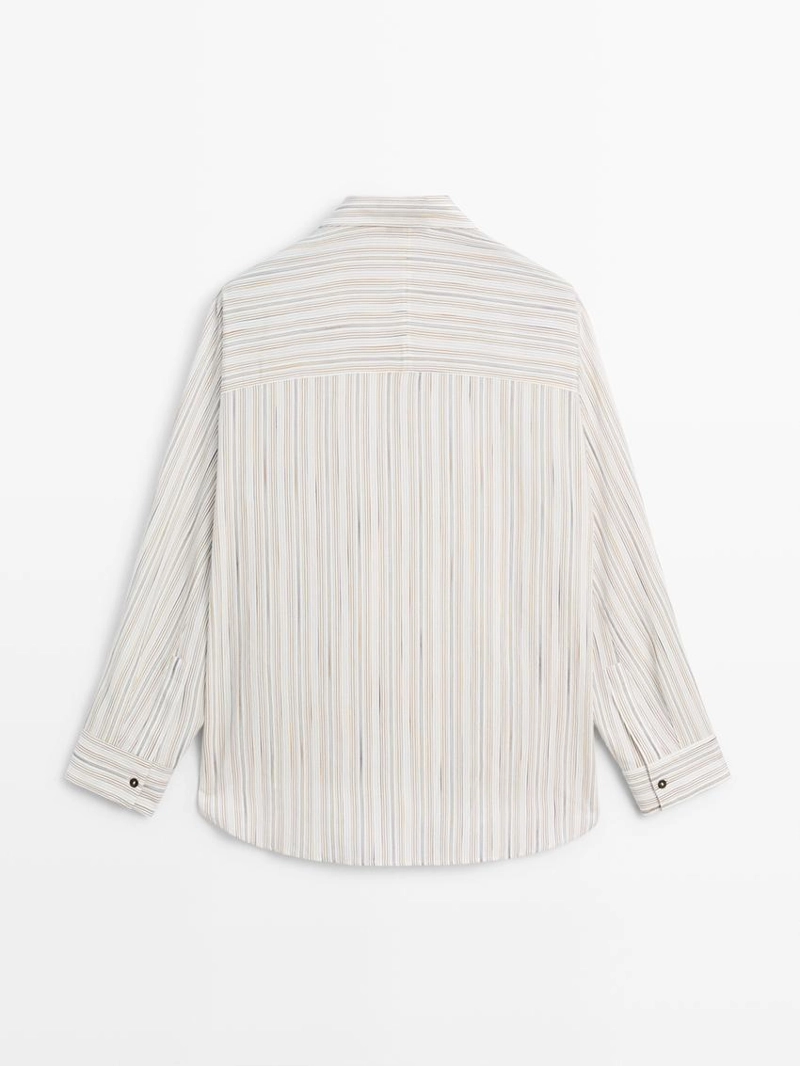 Рубашка с полосками из текстиля