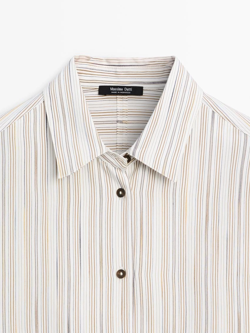 Рубашка с полосками из текстиля